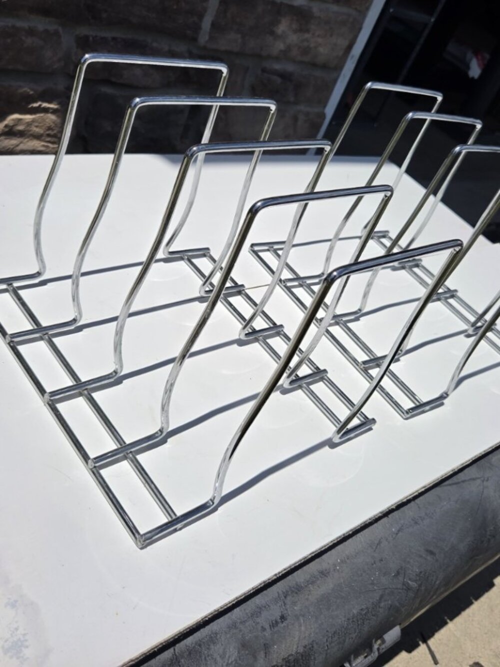 Chrome Wire Plate Lid File Divider Organizer Rack Lot of 2